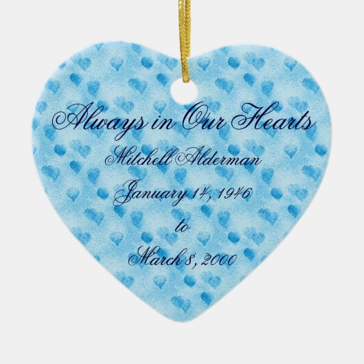 Altijd in ons hart Blauw Ornament (Voorkant)