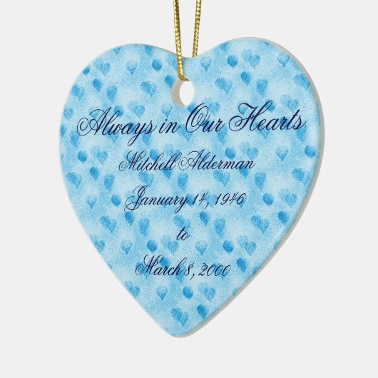 Altijd in ons hart Blauw Ornament (Links)