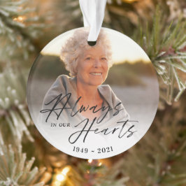 Altijd in ons hart Foto Memorial Keepslag Ornament