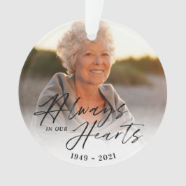 Altijd in ons hart Foto Memorial Keepslag Ornament