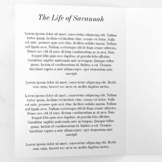 Altijd in ons hart Foto's begrafenis Drieluik Programma (Binnenzijde eerst)