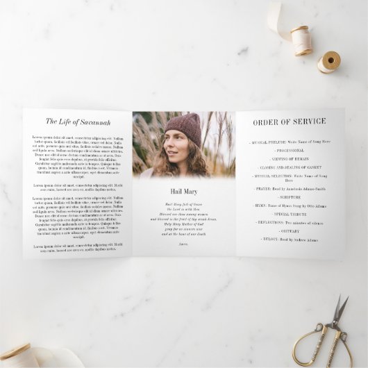 Altijd in ons hart Foto's begrafenis Drieluik Programma (Binnen)