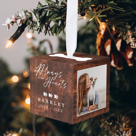 Altijd in ons hart Foto's Memorial Woodgrain Decoratie