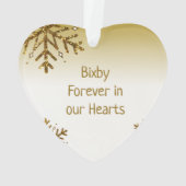 Altijd in ons hart, geesten herinnering ornament (achterkant)