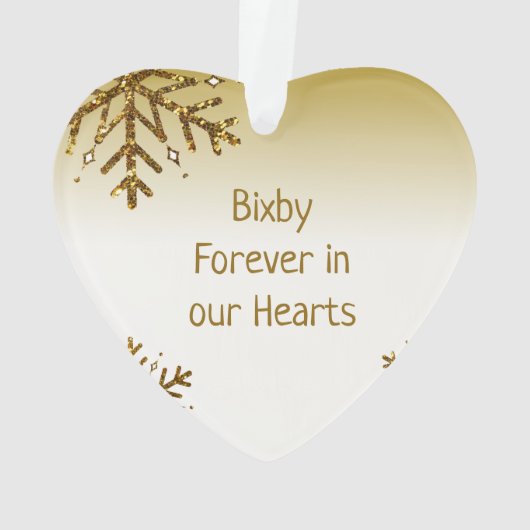 Altijd in ons hart, geesten herinnering ornament (achterkant)