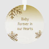 Altijd in ons hart, geesten herinnering ornament (achterkant)