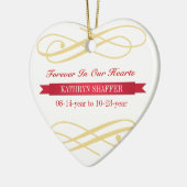Altijd in ons hart herinnering aan gedenkgewoonten keramisch ornament (Links)