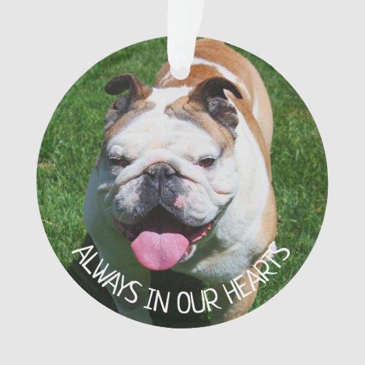 Altijd in ons Hart, Hond Gedenkteken Ornament (voorkant)
