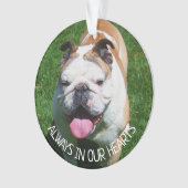 Altijd in ons hart, hondenherdenking ornament (voorkant)