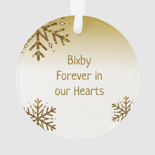 Altijd in ons hart, kattenherinnering ornament (achterkant)