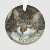 Altijd in ons hart, kattenherinnering ornament (voorkant)