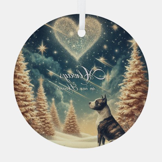 Altijd in ons Hart Kerst Ornament Pit bull (Achterkant)