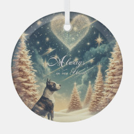 Altijd in ons Hart Kerstboomversiering Pitbull Glas Ornament