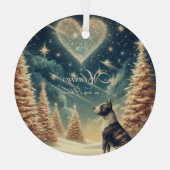 Altijd in ons Hart Kerstboomversiering Pitbull Glas Ornament (Achterkant)