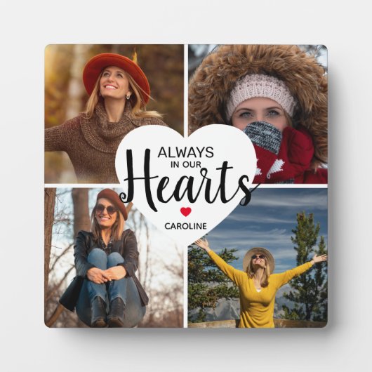 Altijd in ons hart | Memorial 4 Fotocollage Fotoplaat (Voorkant)