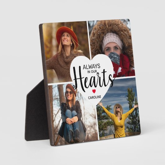 Altijd in ons hart | Memorial 4 Fotocollage Fotoplaat (Voorkant)