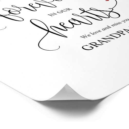 Altijd in ons hart Memorial Sign v4 Poster (Hoek)