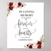 Altijd in ons hart Memorial Sign v4 Poster (Voorkant)