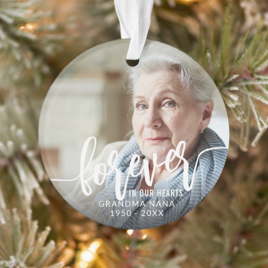 Altijd in ons hart met 2 foto's ornament (Boom)