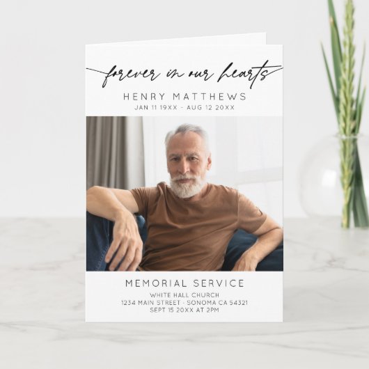 Altijd In Onze Hart Funeral Order of Service Programma (Voorkant)