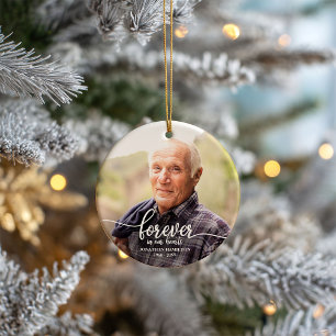 Altijd In Onze Hart Personalized Fotoherdenking Keramisch Ornament