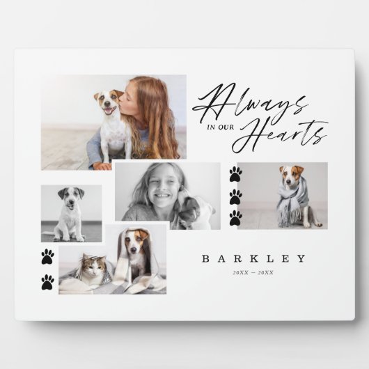 Altijd In Onze Hart Pet-fotocollage-herdenking Fotoplaat (Voorkant)