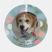 Altijd in onze harten, bijnaam datum foto zwart te glas ornament (Achterkant)