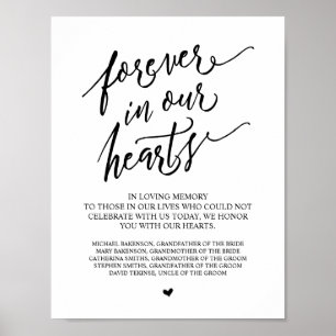 Altijd in onze harten Huwelijksherdenkingstafel bo Poster