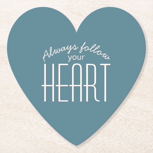 Altijd je hart volgen Quote Typografie Kartonnen Onderzetters (Voorkant)