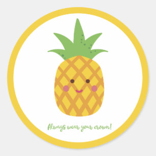 Altijd je kroonPunny Pineappel Draag Ronde Sticker