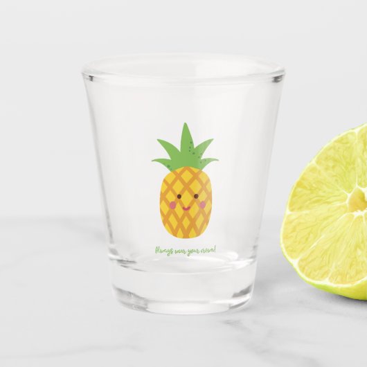 Altijd je kroonPunny Pineappel Draag Shot Glas (Voorkant)