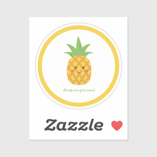 Altijd je kroonPunny Pineappel Draag Sticker (Vel)