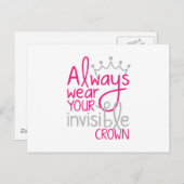 Altijd je onzichtbare kroon Draag Briefkaart (Voorkant / Achterkant)