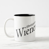 "Altijd je vrouw wassen" grappig Tweekleurige Koffiemok (Links)