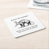 Altijd jezelf of een Aardvark Funny zijn Kartonnen Onderzetters (Schuin)