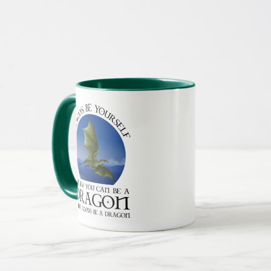 Altijd jezelf zijn, tenzij je een draak kunt zijn mok (Voorkant links)