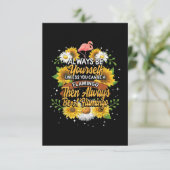 Altijd jezelf zijn, tenzij je een Flamingo kunt zi Informatiekaartje (Staand voorkant)