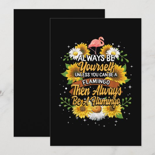 Altijd jezelf zijn, tenzij je een Flamingo kunt zi Kaart (Voorkant / Achterkant)