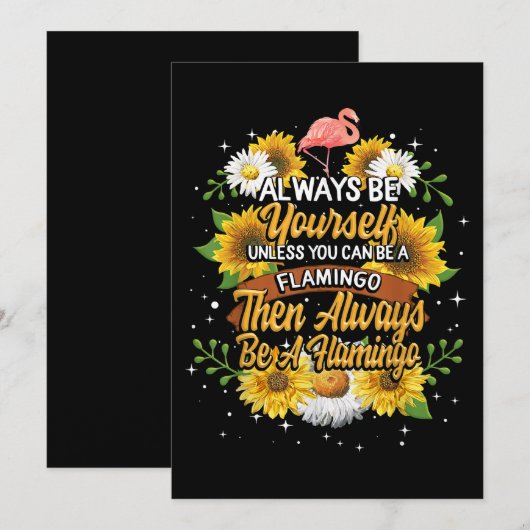 Altijd jezelf zijn, tenzij je een Flamingo kunt zi Save The Date (Voorkant / Achterkant)
