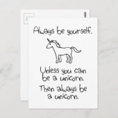 Altijd jezelf zijn, tenzij je een Unicorn kunt zij Briefkaart (Voorkant / Achterkant)