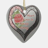 Altijd Jong Zilveren Hart Ornament (Rechts)