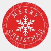 Altijd kerstsnowflake ronde sticker (Voorkant)