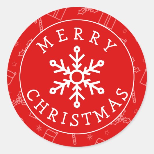 Altijd kerstsnowflake ronde sticker (Voorkant)