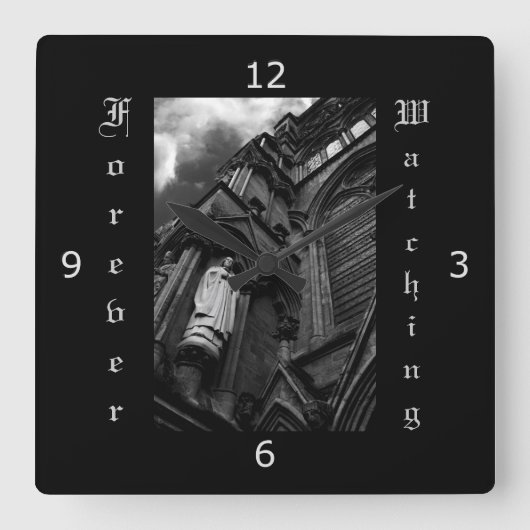 Altijd kijken - Gotische stijl Vierkante Klok (Voorkant)