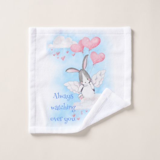 Altijd kijken naar je engel bunny washandje (Wasdoekje)