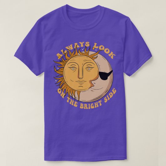 Altijd kijken op de Bright Side Moon Sun Boho Bohe T-shirt (Design voorkant)