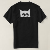 Altijd Kijkende Kat Grappig Minimalistisch T-shirt (Design achterkant)