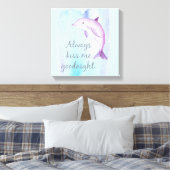 Altijd Kiss Goodnight Dolphin Canvas afdrukken (Insitu (Slaapkamer))