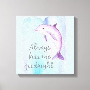 Altijd Kiss Goodnight Dolphin Canvas afdrukken