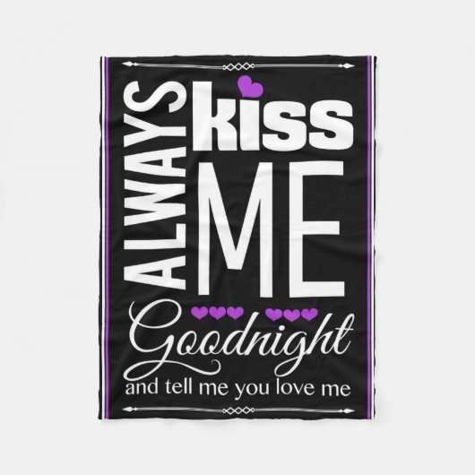 Altijd Kiss me Goodnight Fleece Deken (Voorkant)